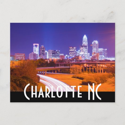 Charlotte NC Postkarte (Vorderseite)