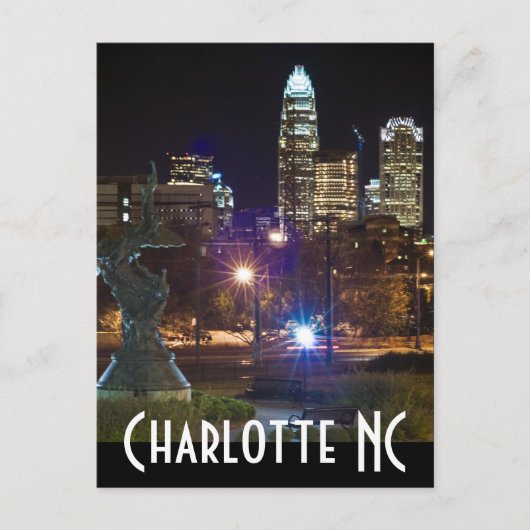 Charlotte NC Postkarte (Vorderseite)