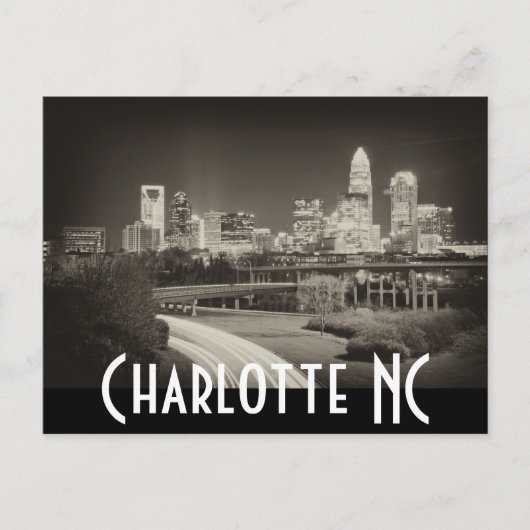 Charlotte NC Postkarte (Vorderseite)