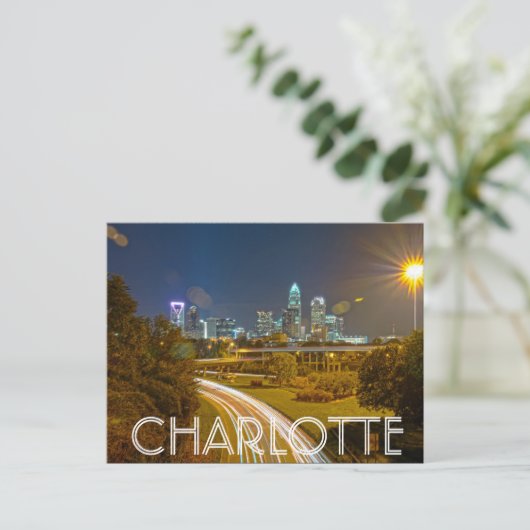 Charlotte NC Postkarte (Stehend Vorderseite)