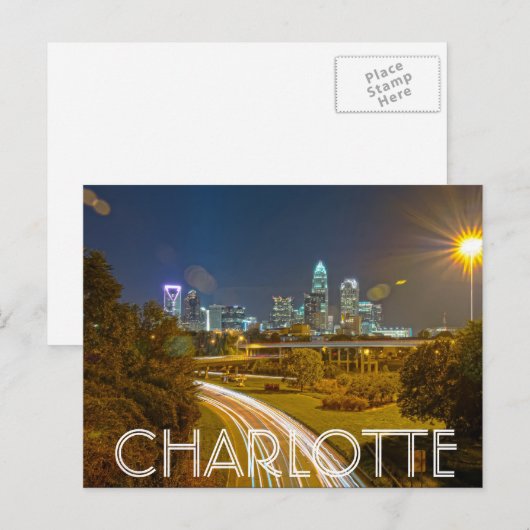 Charlotte NC Postkarte (Vorne/Hinten)