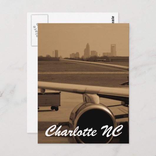 Charlotte NC Postkarte (Vorne/Hinten)