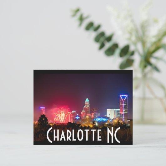 Charlotte NC Postkarte (Stehend Vorderseite)