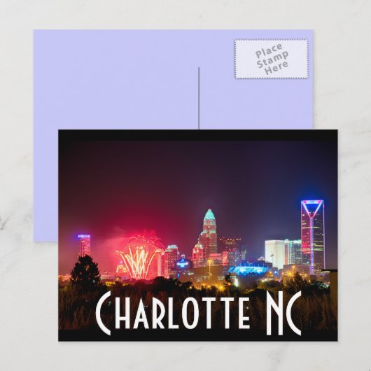 Charlotte NC Postkarte (Vorne/Hinten)