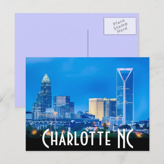 Charlotte NC Postkarte (Vorne/Hinten)