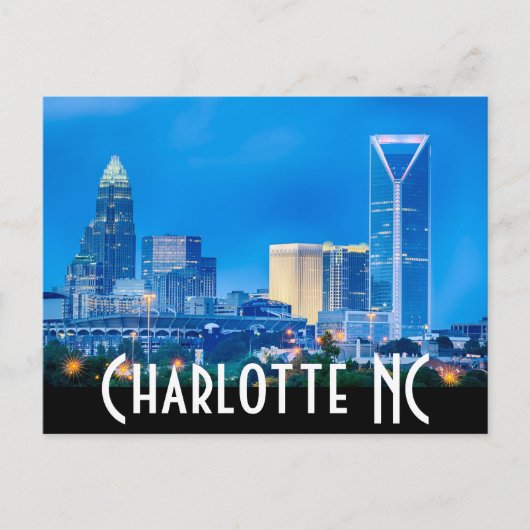 Charlotte NC Postkarte (Vorderseite)