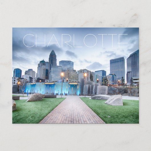 Charlotte NC Postkarte (Vorderseite)