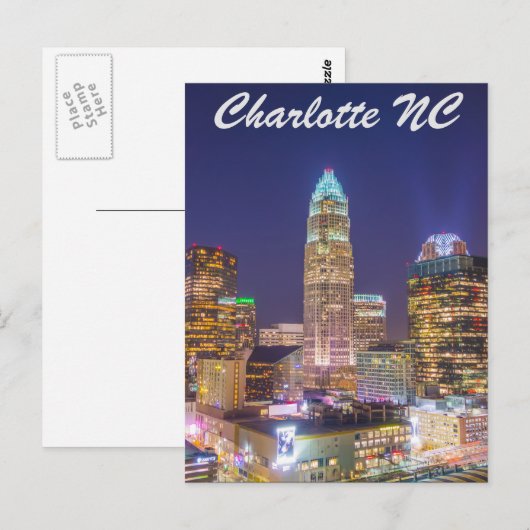 Charlotte NC Postkarte (Vorne/Hinten)