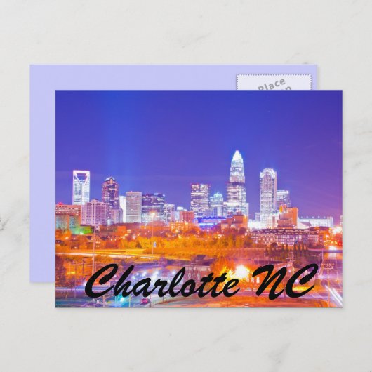 Charlotte NC Postkarte (Vorne/Hinten)