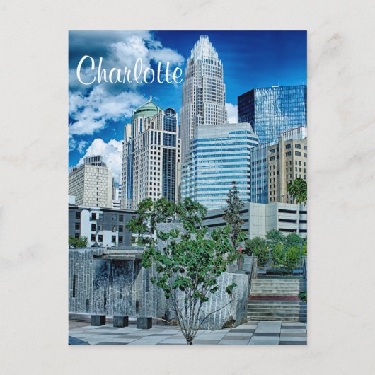 Charlotte NC Postkarte (Vorderseite)