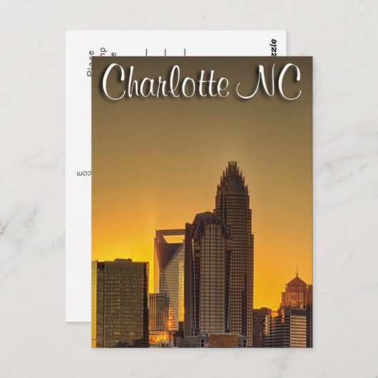 Charlotte NC Postkarte (Vorne/Hinten)