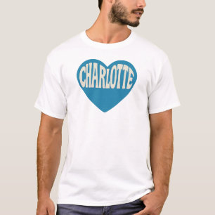 Charlotte NC Retro-Herz-Design – Vintage-Schrift T-Shirt