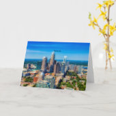 Charlotte, NC-Skyline-Foto Karte (Gelbe Blume)