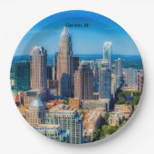 Charlotte, NC-Skyline-Foto Pappteller (Vorderseite)