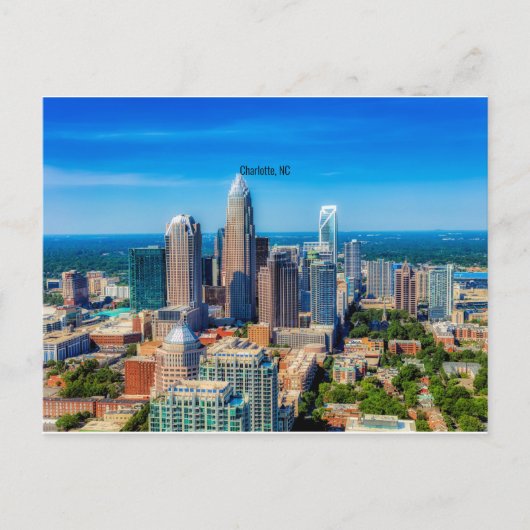 Charlotte, NC-Skyline-Foto Postkarte (Vorderseite)