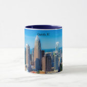 Charlotte, NC-Skyline-Foto Tasse (Zentrum)