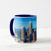 Charlotte, NC-Skyline-Foto Tasse (Vorderseite Links)
