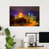 Charlotte NC Skyline Poster (Heimbüro)