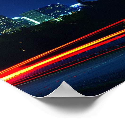 Charlotte NC Skyline Poster (Ecke)