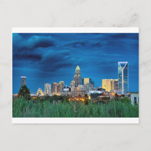Charlotte nc skyline postkarte