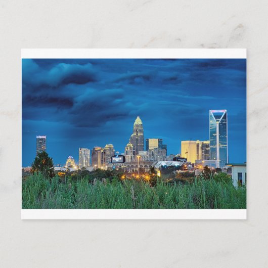 Charlotte nc skyline postkarte (Vorderseite)