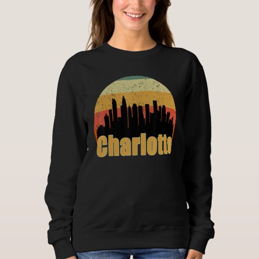 Charlotte Nc Skyline Silhouette Sunset I Love Char Sweatshirt (Vorderseite)