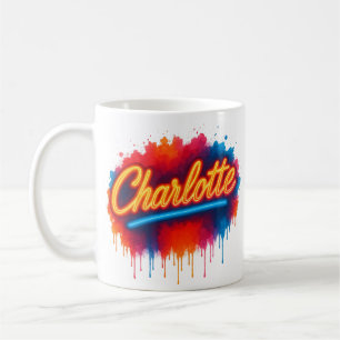 Charlotte Neon Script - Street Art Splash Design Kaffeetasse