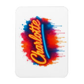 Charlotte Neon Script - Street Art Splash Design Magnet (Vertikal)