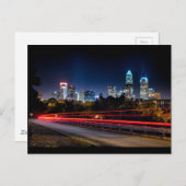 Charlotte Nord-Carolina-Skyline-Abend Postkarte (Vorne/Hinten)