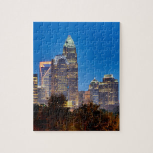 Charlotte Nord-Carolina-Skyline-Abend Puzzle
