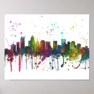 CHARLOTTE, NORDCAROLINA SKYLINE POSTER
