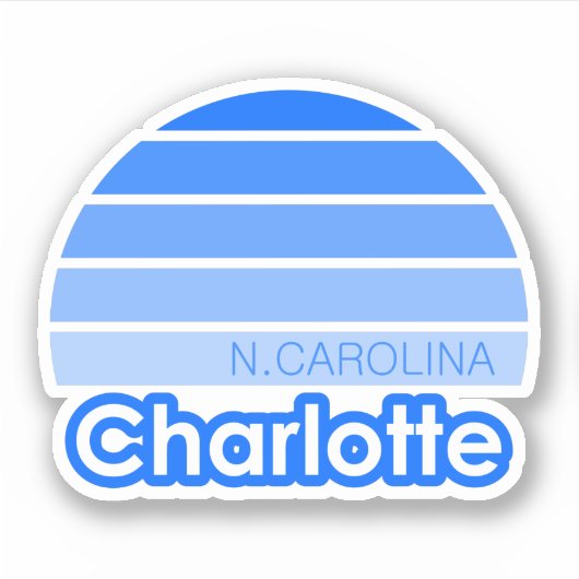 Charlotte North Carolina Aufkleber (Vorderseite)