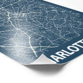 Charlotte - North Carolina Blueprint City Map Fotodruck (Ecke)