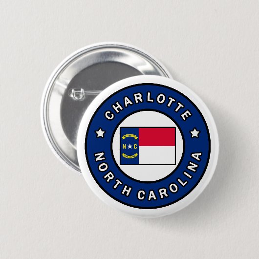 Charlotte North Carolina Button (Vorne & Hinten)