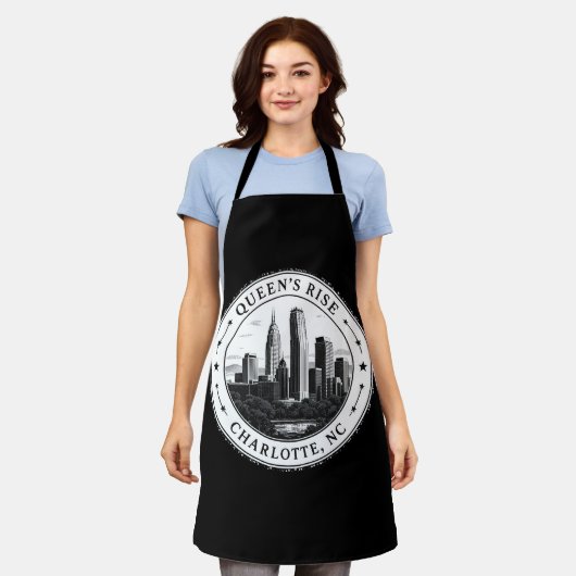 Charlotte North Carolina Circular Abzeichen Illust Schürze (Getragen)