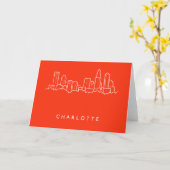 Charlotte, North Carolina City Skyline Karte (Gelbe Blume)
