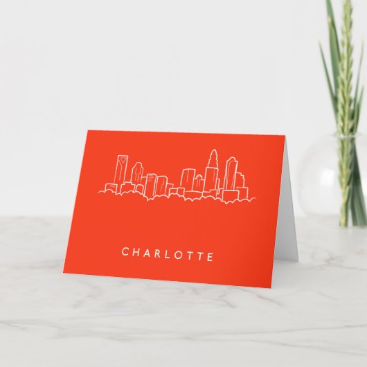 Charlotte, North Carolina City Skyline Karte (Vorderseite)