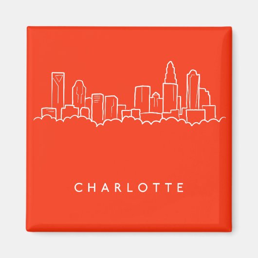 Charlotte, North Carolina City Skyline Magnet (Vorne)