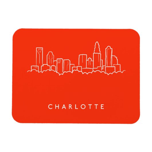Charlotte, North Carolina City Skyline Magnet (Horizontal)