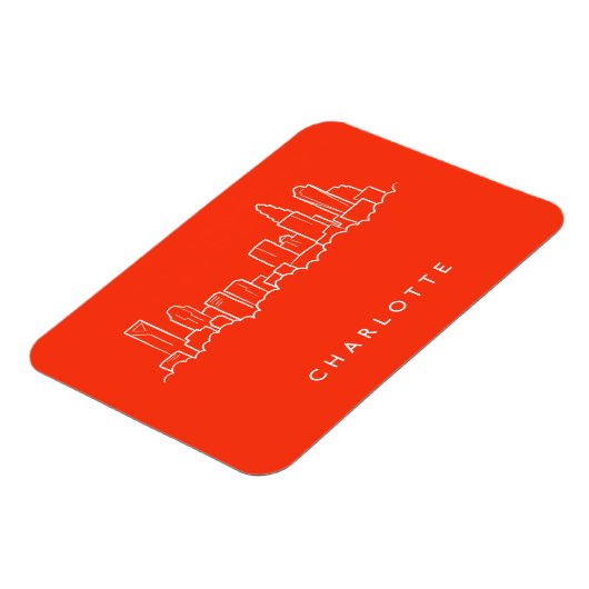 Charlotte, North Carolina City Skyline Magnet (Linke Seite)