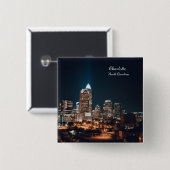 Charlotte North Carolina City Skyline Night Button (Vorne & Hinten)