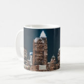 Charlotte North Carolina City Skyline Night Kaffeetasse (Vorderseite Links)