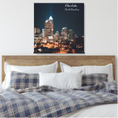 Charlotte North Carolina City Skyline Night Leinwanddruck (Insitu (Schlafzimmer))
