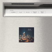 Charlotte North Carolina City Skyline Night Magnet (In Situ (Geschirrspüler))