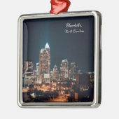 Charlotte North Carolina City Skyline Night Ornament Aus Metall (Links)