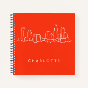 Charlotte, North Carolina City Skyline Notizblock