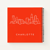 Charlotte, North Carolina City Skyline Notizblock (Rückseite)