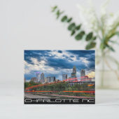 Charlotte North Carolina City Skyline Postkarte (Stehend Vorderseite)