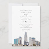 CHARLOTTE NORTH CAROLINA City Skyline Wedding Einladung (Vorderseite)
