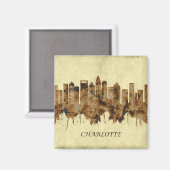 Charlotte North Carolina Cityscape Magnet (Vorderseite/Rückseite)